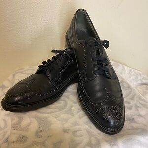 Vintage Cordwainer Wright Men’s Dress Shoe Black Leather Wingtip Balmoral USA.